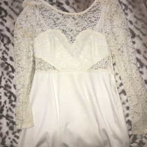 White HEART NECK Mini Dress